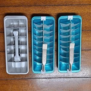 Three Metal Ice Cube Trays